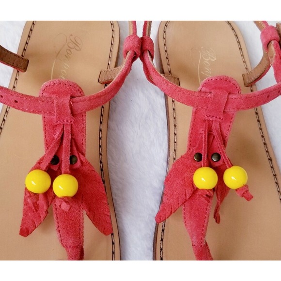 GIRL'S KIDS BONPOINT SUPER CUTE SUEDE BEADED BUCKLE SANDALS $245 EU-34 / US-2.5 - Picture 3 of 7